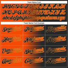 Laden Sie das Bild in den Galerie-Viewer, Custom Black Orange-Old Gold Gradient Fashion Two-Button Unisex Softball Jersey