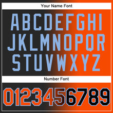 Laden Sie das Bild in den Galerie-Viewer, Custom Black Orange-Light Blue Gradient Fashion Two-Button Unisex Softball Jersey