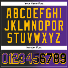 Загрузить изображение в средство просмотра галереи, Custom Black Purple-Gold Gradient Fashion Two-Button Unisex Softball Jersey