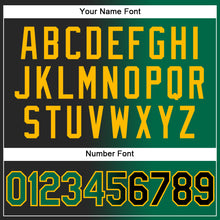 Загрузить изображение в средство просмотра галереи, Custom Black Kelly Green-Gold Gradient Fashion Two-Button Unisex Softball Jersey