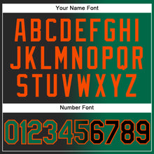 Загрузить изображение в средство просмотра галереи, Custom Black Kelly Green-Orange Gradient Fashion Two-Button Unisex Softball Jersey