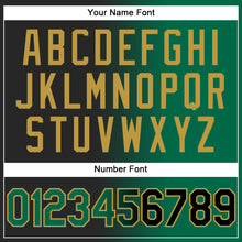 Загрузить изображение в средство просмотра галереи, Custom Black Kelly Green-Old Gold Gradient Fashion Two-Button Unisex Softball Jersey