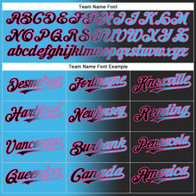 Загрузить изображение в средство просмотра галереи, Custom Black Sky Blue-Pink Gradient Fashion Two-Button Unisex Softball Jersey