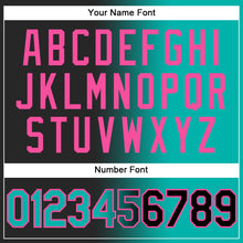 Загрузить изображение в средство просмотра галереи, Custom Black Aqua-Pink Gradient Fashion Two-Button Unisex Softball Jersey