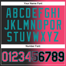 Загрузить изображение в средство просмотра галереи, Custom Black Neon Pink-Teal Gradient Fashion Two-Button Unisex Softball Jersey