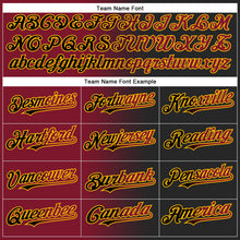 Загрузить изображение в средство просмотра галереи, Custom Black Crimson-Gold Gradient Fashion Two-Button Unisex Softball Jersey
