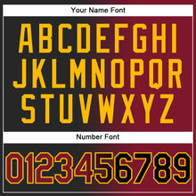 Загрузить изображение в средство просмотра галереи, Custom Black Crimson-Gold Gradient Fashion Two-Button Unisex Softball Jersey