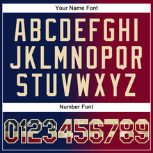 Load image into Gallery viewer, Custom Navy Vintage USA Flag Maroon-City Cream Gradient Fashion Two-Button Unisex Softball Jersey