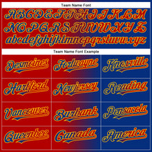 Charger l'image dans la galerie, Custom Royal Red-Gold Gradient Fashion Two-Button Unisex Softball Jersey