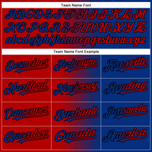 Charger l'image dans la galerie, Custom Royal Red-Black Gradient Fashion Two-Button Unisex Softball Jersey