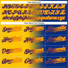 Charger l'image dans la galerie, Custom Royal Yellow-Orange Gradient Fashion Two-Button Unisex Softball Jersey