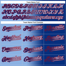 Charger l'image dans la galerie, Custom Royal Light Blue-Red Gradient Fashion Two-Button Unisex Softball Jersey