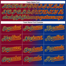 Charger l'image dans la galerie, Custom Royal Maroon-Gold Gradient Fashion Two-Button Unisex Softball Jersey