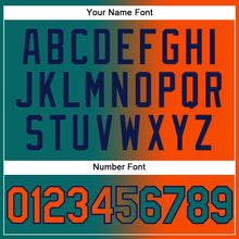 Load image into Gallery viewer, Custom Teal Orange-Navy Gradient Fashion Two-Button Unisex Softball Jersey
