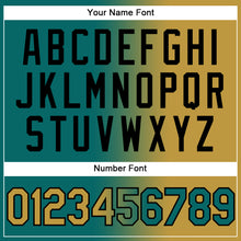 Загрузить изображение в средство просмотра галереи, Custom Teal Old Gold-Black Gradient Fashion Two-Button Unisex Softball Jersey