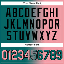 Load image into Gallery viewer, Custom Teal Medium Pink-Black Gradient Fashion Two-Button Unisex Softball Jersey