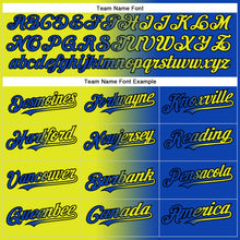 Load image into Gallery viewer, Custom Thunder Blue Neon Yellow-Black Gradient Fashion Two-Button Unisex Softball Jersey