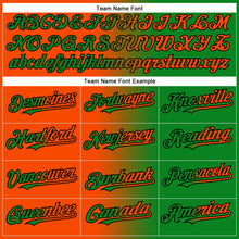Загрузить изображение в средство просмотра галереи, Custom Grass Green Orange-Black Gradient Fashion Two-Button Unisex Softball Jersey