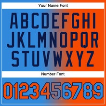 Charger l'image dans la galerie, Custom Electric Blue Orange-Navy Gradient Fashion Two-Button Unisex Softball Jersey