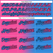 Charger l'image dans la galerie, Custom Electric Blue Pink-Black Gradient Fashion Two-Button Unisex Softball Jersey