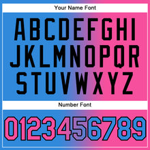 Charger l'image dans la galerie, Custom Electric Blue Pink-Black Gradient Fashion Two-Button Unisex Softball Jersey