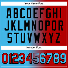 Charger l'image dans la galerie, Custom Sky Blue Red-Black Gradient Fashion Two-Button Unisex Softball Jersey