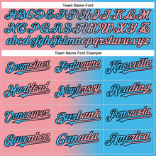 Загрузить изображение в средство просмотра галереи, Custom Sky Blue Medium Pink-Black Gradient Fashion Two-Button Unisex Softball Jersey
