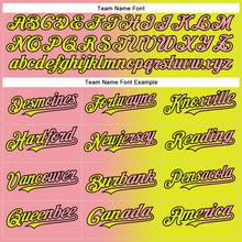 Загрузить изображение в средство просмотра галереи, Custom Neon Yellow Medium Pink-Black Gradient Fashion Two-Button Unisex Softball Jersey