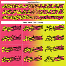 Загрузить изображение в средство просмотра галереи, Custom Neon Yellow Neon Pink-Black Gradient Fashion Two-Button Unisex Softball Jersey