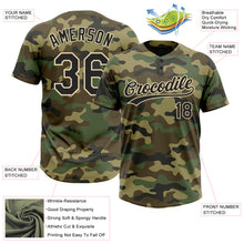 Load image into Gallery viewer, Custom Camo Black-Cream Salute To Service Two-Button Unisex Softball Jersey