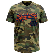 Laden Sie das Bild in den Galerie-Viewer, Custom Camo Navy-Orange Salute To Service Two-Button Unisex Softball Jersey