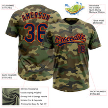 Laden Sie das Bild in den Galerie-Viewer, Custom Camo Navy-Orange Salute To Service Two-Button Unisex Softball Jersey