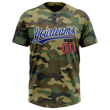 Загрузить изображение в средство просмотра галереи, Custom Camo Royal-Red Salute To Service Two-Button Unisex Softball Jersey