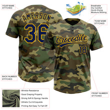 Laden Sie das Bild in den Galerie-Viewer, Custom Camo Navy-Gold Salute To Service Two-Button Unisex Softball Jersey