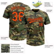 Загрузить изображение в средство просмотра галереи, Custom Camo Orange-Black Salute To Service Two-Button Unisex Softball Jersey