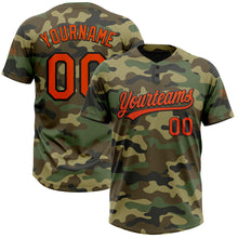 Загрузить изображение в средство просмотра галереи, Custom Camo Orange-Black Salute To Service Two-Button Unisex Softball Jersey