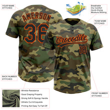 Загрузить изображение в средство просмотра галереи, Custom Camo Black-Orange Salute To Service Two-Button Unisex Softball Jersey