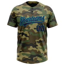 Загрузить изображение в средство просмотра галереи, Custom Camo Navy-Teal Salute To Service Two-Button Unisex Softball Jersey
