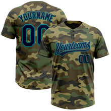 Загрузить изображение в средство просмотра галереи, Custom Camo Navy-Teal Salute To Service Two-Button Unisex Softball Jersey