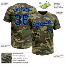 Загрузить изображение в средство просмотра галереи, Custom Camo Navy-Electric Blue Salute To Service Two-Button Unisex Softball Jersey