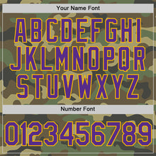 Загрузить изображение в средство просмотра галереи, Custom Camo Purple-Gold Salute To Service Two-Button Unisex Softball Jersey