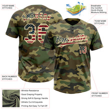 Загрузить изображение в средство просмотра галереи, Custom Camo Vintage USA Flag-Cream Salute To Service Two-Button Unisex Softball Jersey