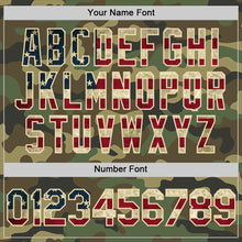 Загрузить изображение в средство просмотра галереи, Custom Camo Vintage USA Flag-Cream Salute To Service Two-Button Unisex Softball Jersey
