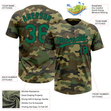 Загрузить изображение в средство просмотра галереи, Custom Camo Kelly Green-Black Salute To Service Two-Button Unisex Softball Jersey