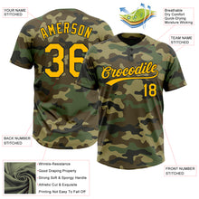 Загрузить изображение в средство просмотра галереи, Custom Camo Gold-Black Salute To Service Two-Button Unisex Softball Jersey