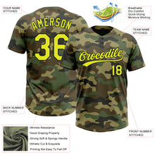 Загрузить изображение в средство просмотра галереи, Custom Camo Neon Yellow-Black Salute To Service Two-Button Unisex Softball Jersey