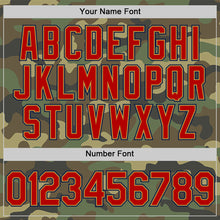 Загрузить изображение в средство просмотра галереи, Custom Camo Red Old Gold-Navy Salute To Service Two-Button Unisex Softball Jersey