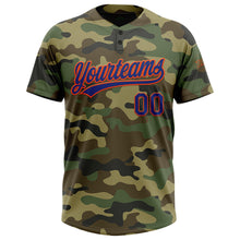 Загрузить изображение в средство просмотра галереи, Custom Camo Royal-Orange Salute To Service Two-Button Unisex Softball Jersey
