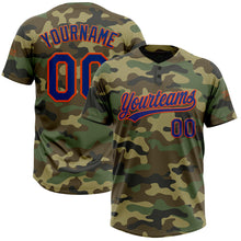 Загрузить изображение в средство просмотра галереи, Custom Camo Royal-Orange Salute To Service Two-Button Unisex Softball Jersey