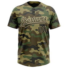 Загрузить изображение в средство просмотра галереи, Custom Camo Olive-Cream Salute To Service Two-Button Unisex Softball Jersey